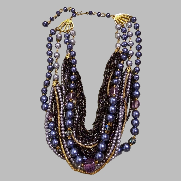 Miriam Haskell 1945 Peacock Beads Bracelet Earrings 16 Strand Necklace Set RARE - Picture 16 of 16